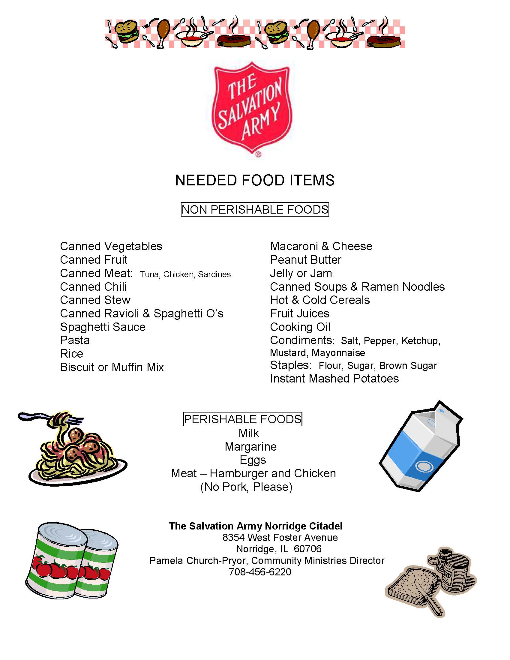 20171110 Food Needed List