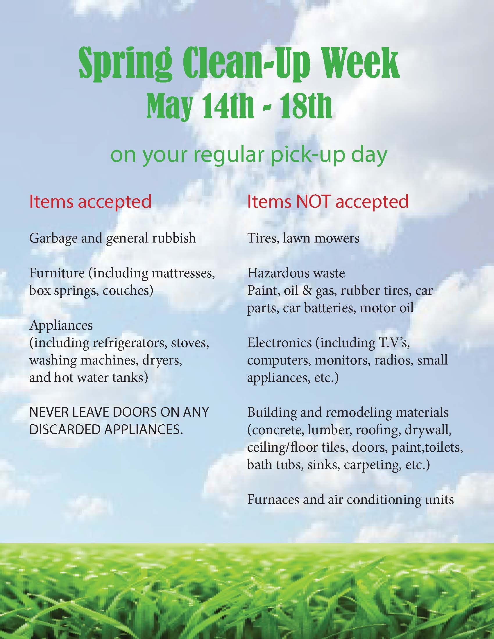 Spring Clean Up Week