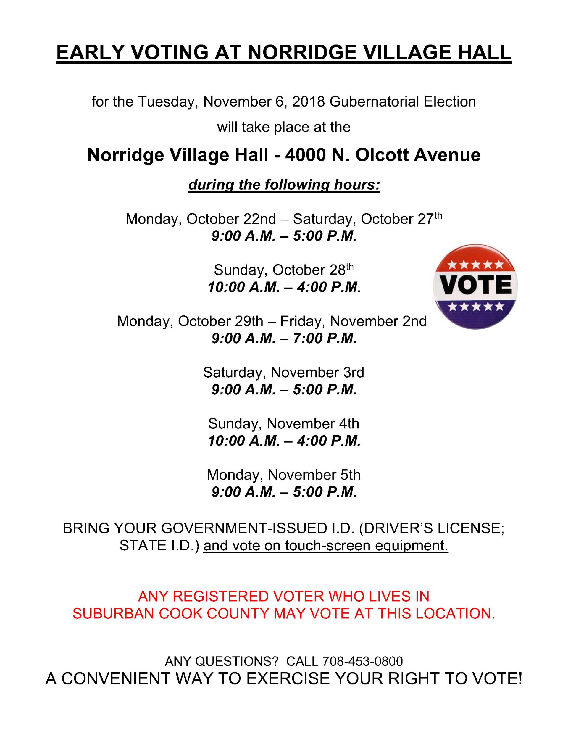 Early Voting November 2018 Election 