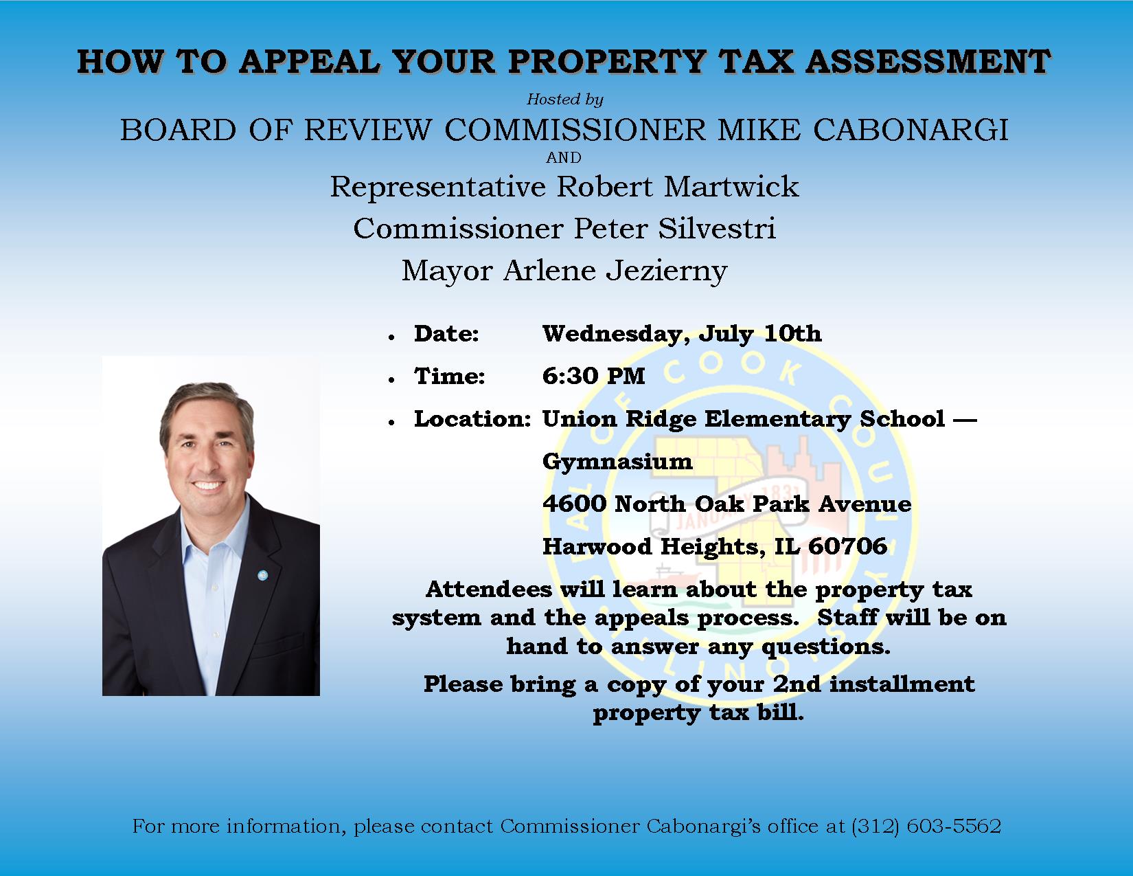 Tax Assessment Appeal Flyer_NORWOOD PARK Harwood Heights Union Ridge