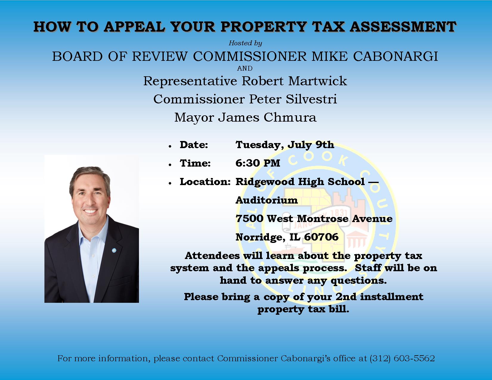 Tax Assessment Appeal Flyer_NORWOOD PARK Norridge Ridgewood HS